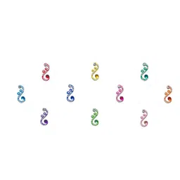 Comet Busters 10 Pcs Embellished Reusable Designer Bindis - Multicoloured image 3