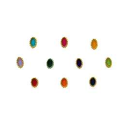 Comet Busters 10 Pcs Multicolored Oval-Shaped Bindi image 2