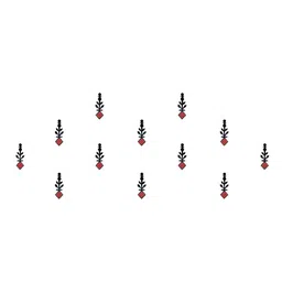 Comet Busters 12 Pcs Reusable Designer Bindis - Black & Red image 2