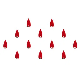 Comet Busters 12 Pcs Embellished Reusable Designer Bindis - Red image 2