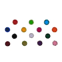 Comet Busters 14 Pcs Multi-Coloured Circular Shaped Beaded Reusable Bindi image 2