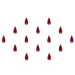 Comet Busters 14 Pcs Embellished Reusable Designer Bindis - Maroon image 3