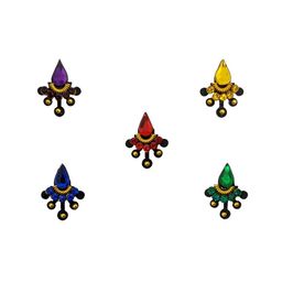 Comet Busters 5 Pcs Embellished Reusable Designer Bindis - Multicoloured image 3