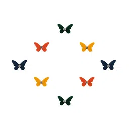 Comet Busters 8 Pcs Embellished Reusable Designer Butterfly-Shaped Bindis - Multicoloured image 3