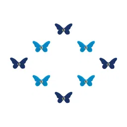 Comet Busters 8 Pcs Embellished Reusable Designer Butterfly-Shaped Bindis - Blue image 2