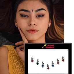 Comet Busters Multi-Coloured Set of 7 Stone Studded Bindis image 3