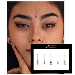 Comet Busters Gold-Coloured & Silver-Coloured Set Of 5 Embellished Bindis image 2