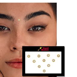 Comet Busters Set of 10 Beaded Designer Bindis - Off-White image 2