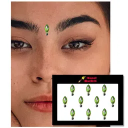 Comet Busters 10 Pcs Green Reusable Stone-Studded Bindi image 3