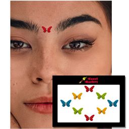 Comet Busters 8 Pcs Embellished Reusable Designer Butterfly-Shaped Bindis - Multicoloured image 3