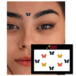 Comet Busters 8 Pcs Embellished Reusable Designer Butterfly-Shaped Bindis - Multicoloured image 2