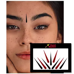 Comet Busters 9 Pcs Reusable Designer Bindis - Black & Maroon image 3