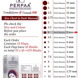 PERPAA Maroon Velvet Kumkum Bindi Box with 15 Flaps - Size 4 image 2