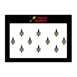 Comet Busters 10 Pcs Reusable Beaded Designer Bindis - Black & Gold-Toned image 1