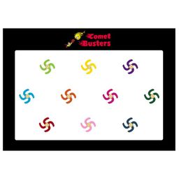 Comet Busters 10 Pcs Embellished Reusable Swastika-Shaped Designer Bindis - Multicoloured-40