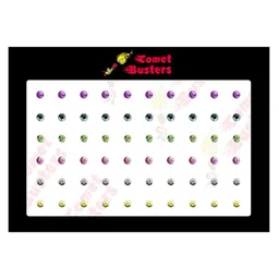 Comet Busters 60 Pcs Reusable Designer Bindis - Multicoloured-23