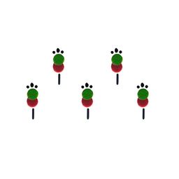 Comet Busters 5 Pcs Red & Green Reusable Bindi-66
