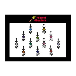 Comet Busters 12 Pcs Embellished Reusable Designer Bindis - Multicoloured image 1