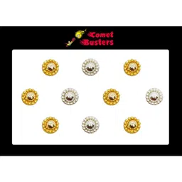 Comet Busters 10 Pcs Reusable Designer Bindis - Gold-Toned & Silver-Toned image 1