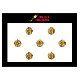 Comet Busters 7 Pcs Embellished Reusable Designer Bindis - Gold-Toned image 1