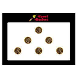 Comet Busters 6 Pcs Embellished Reusable Designer Bindis - Bronze-Toned image 1