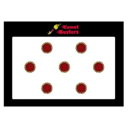 Comet Busters 7 Pcs Embellished Reusable Designer Bindis - Maroon & Gold-Toned image 1