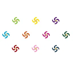 Comet Busters 10 Pcs Embellished Reusable Swastika-Shaped Designer Bindis - Multicoloured image 2