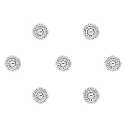 Comet Busters 7 Pcs Embellished Reusable Designer Bindis - Silver-Toned image 2