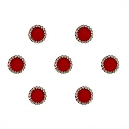 Comet Busters 7 Pcs Embellished Reusable Designer Bindis - Maroon image 2