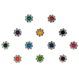Comet Busters 12 Pcs Embellished Reusable Designer Bindis - Multicoloured image 2