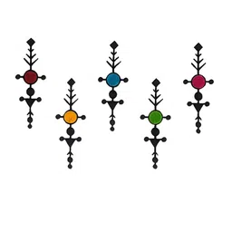 Comet Busters 5 Pcs Reusable Designer Bindis - Multicoloured image 2