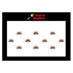 Comet Busters 10 Pcs Reusable Sun-Shaped Designer Bindis - Black & Orange image 1