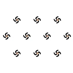 Comet Busters 10 Pcs Embellished Reusable Swastika-Shaped Designer Bindis - Black image 1