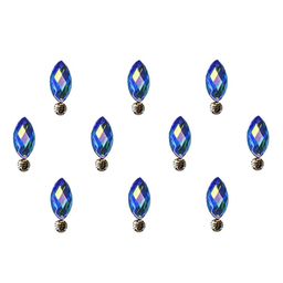 Comet Busters Set of 10 Stone-Studded Designer Bindis - Blue image 1