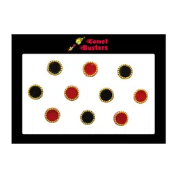 Comet Busters Black & Red Round Shaped Bindi - 10 Pcs image 1