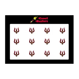 Comet Busters 12 Pcs Embellished Reusable Trishul-Shaped Designer Bindis - Maroon image 1