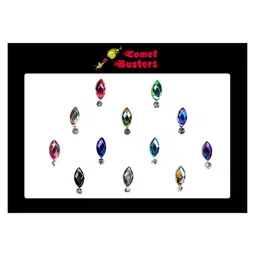 Comet Busters Multicolor Stone-Studded Bindis - 12 Pcs image 1