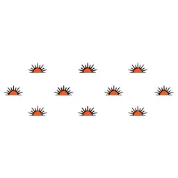 Comet Busters 10 Pcs Reusable Sun-Shaped Designer Bindis - Black & Orange image 2