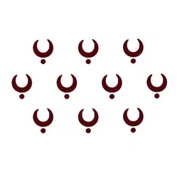 Comet Busters 10 Pcs Reusable Crescent-Shaped Designer Bindis - Maroon image 2