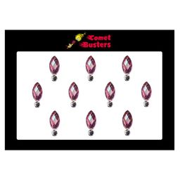 Comet Busters Set of 10 Stone-Studded Designer Bindis - Pink image 2