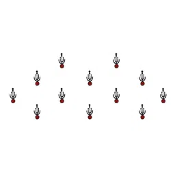 Comet Busters 12 Pcs Reusable Designer Bindis - Black & Maroon image 2