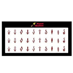 Comet Busters 32 Pcs Reusable Designer Bindis - Maroon image 2