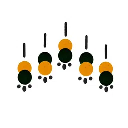 Comet Busters 5 Pcs Reusable Designer Bindis - Black & Mustard Yellow image 2