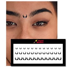 Comet Busters 36 Pcs Embellished Reusable Crescent-Shaped Designer Bindis - Black image 3