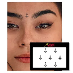 Comet Busters 7 Pcs Reusable Designer Bindis - Black image 3