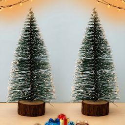 Imvelo Green your hygiene Green White 2 Pieces Candle With Pine Artificial Plants-14