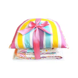 Silverlinen Peach-Coloured & Pink Printed 4 Piece Single Superfine Pure Cotton Bedding Set-7