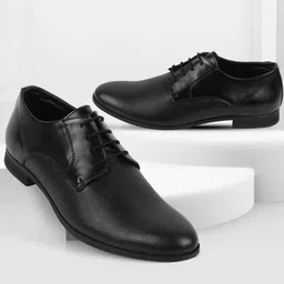 FAUSTO Men Textured Leather Formal Derbys-picture-47