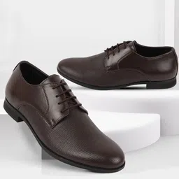 FAUSTO Men Textured Leather Formal Derbys-picture-15