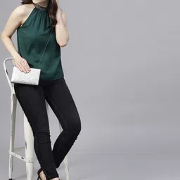 STREET 9 Green Pleated A-Line Top-picture-20